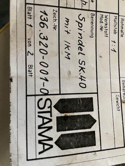 gebrauchte Spindel SK40 mit IKM